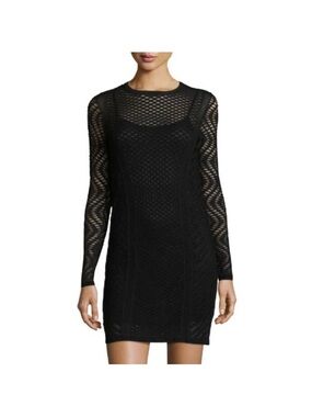 M Missoni Long-Sleeve Mesh Mini Dress